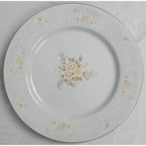 Crescent Fine China Jie Pai Dessert Plate Painted Golden Flowers and Accents